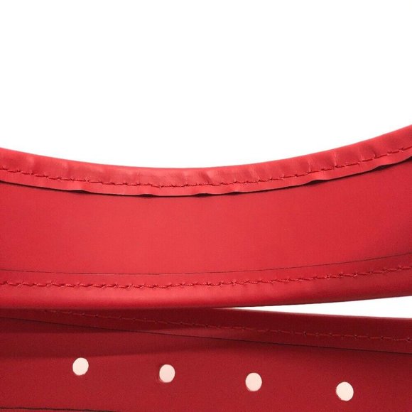 LOUIS VUITTON Damier Infini Ceinture stamp belt Leather Red/SilverHardwar main image 12
